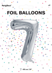 Tal ballon 7 sølv 86 cm