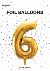 Tal ballon 6 guld 86 cm