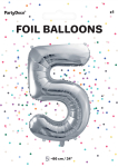 Tal ballon 5 sølv 86 cm