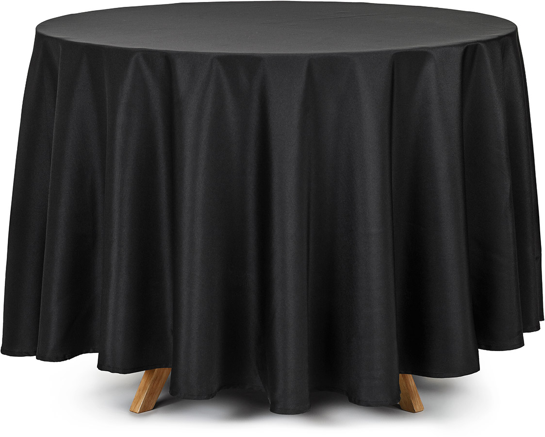 Stofdug rund, sort ø 230 cm