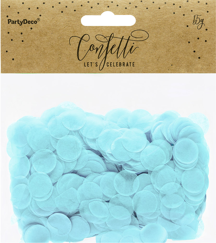 Papir konfetti 15 g, lyseblå