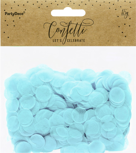 Papir konfetti 15 g, lyseblå