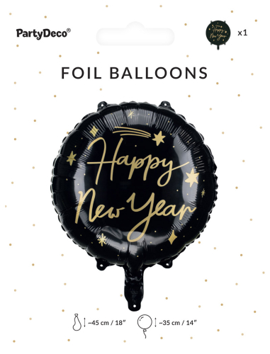 Folieballon Happy New Year, sort