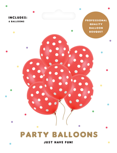 Balloner røde med prikker