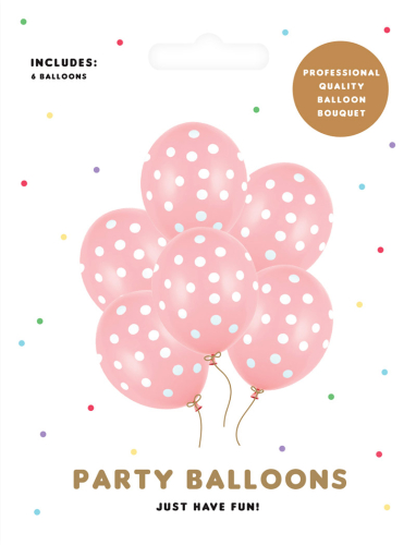 Balloner lyserøde med prikker