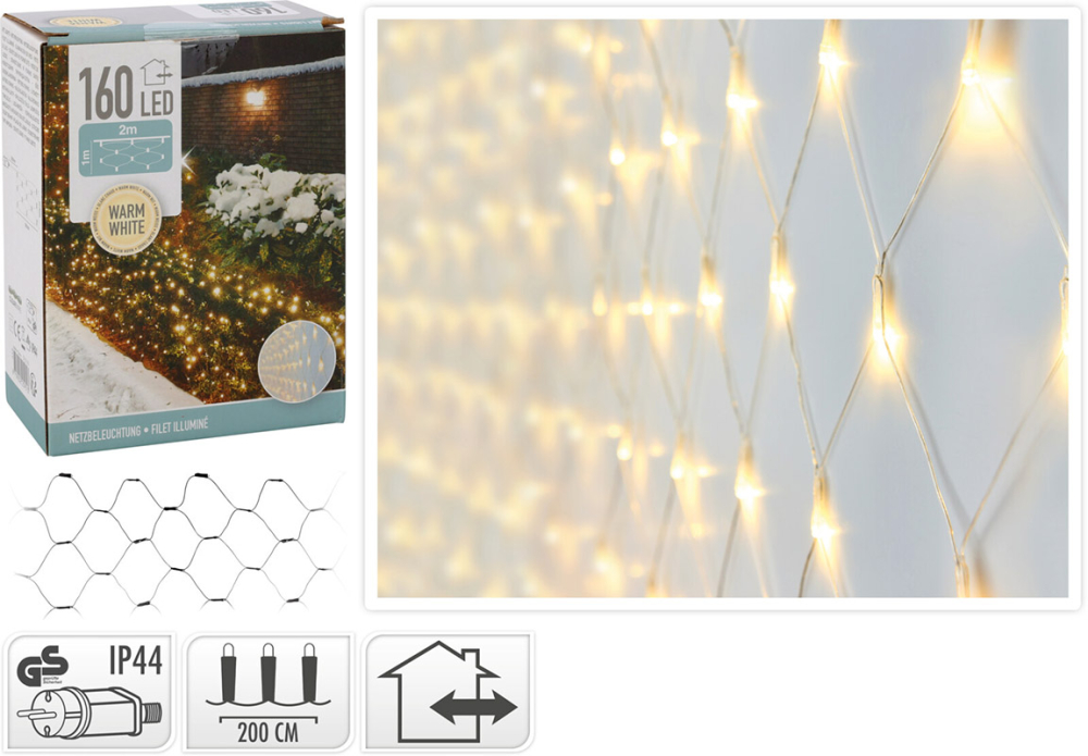 Lysnet varm hvid 160 LED