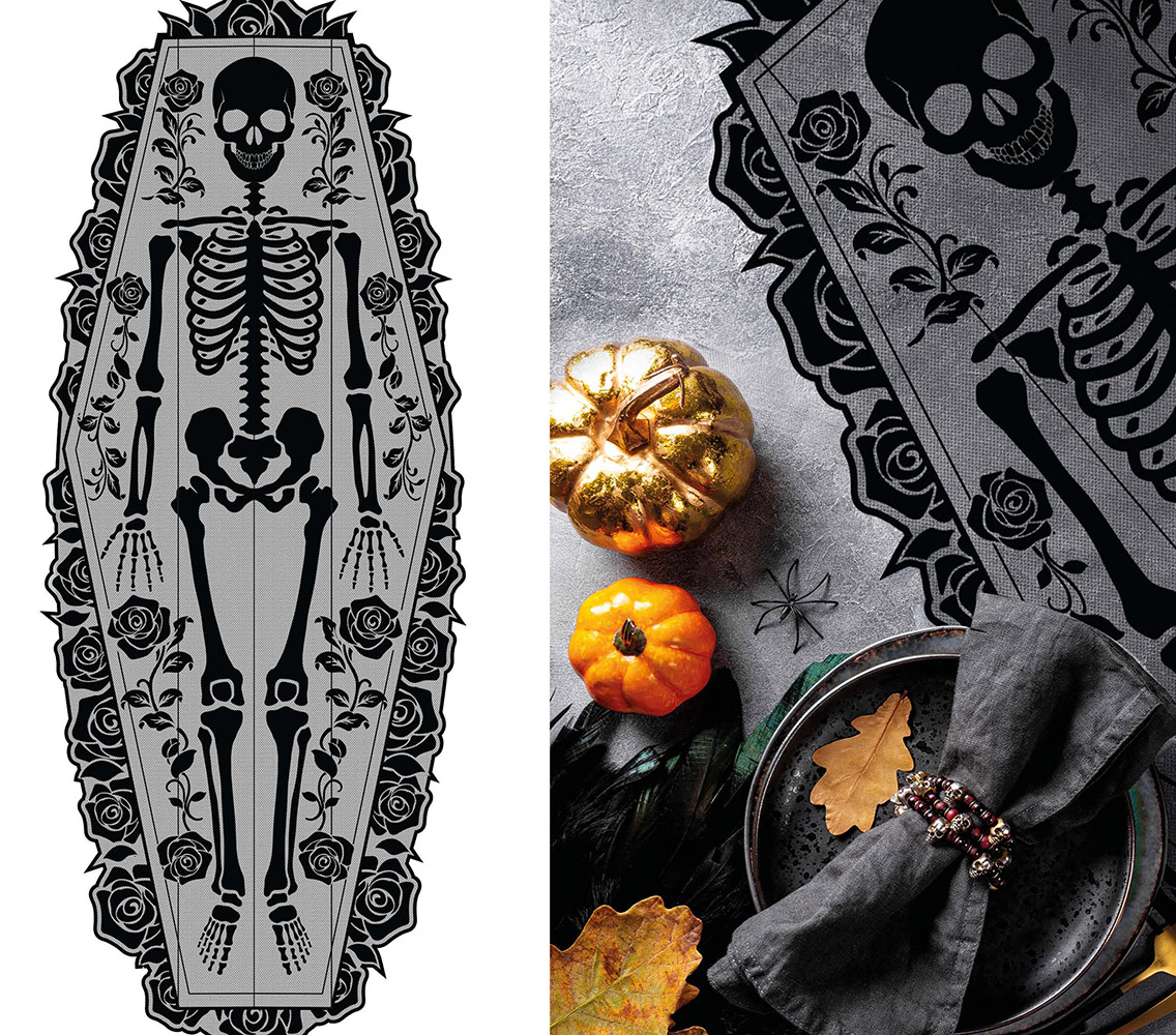 Bordløber skelet 183x60 cm