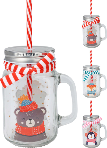 Drikkeglas jul med sugerør