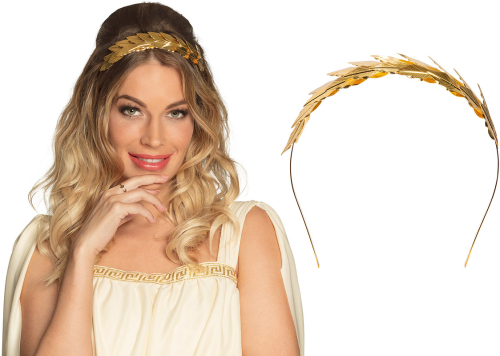 Laurbærblade tiara, guld