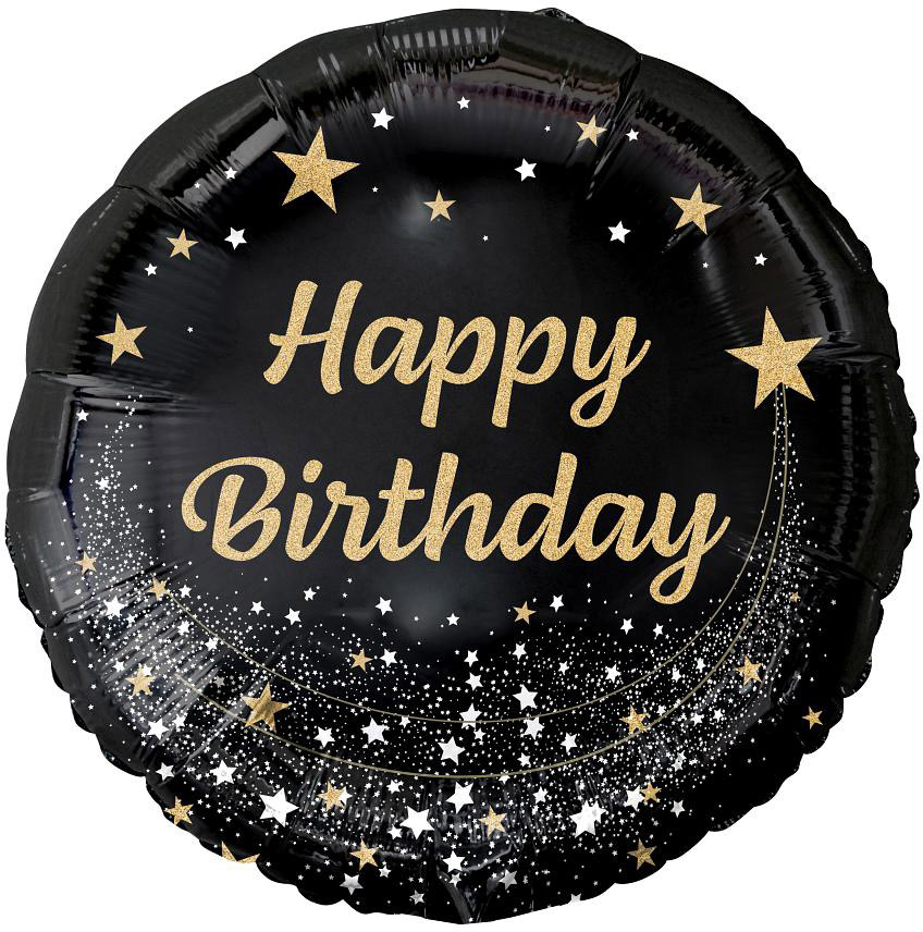 Folieballon Happy Birthday, sort