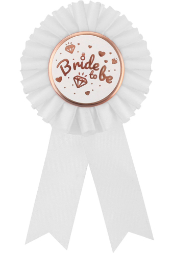 Bride to be badge med satinbånd