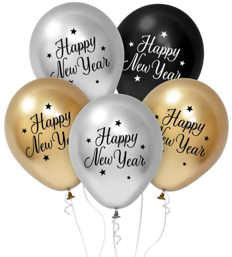 Ballon Happy New Year 5-pak