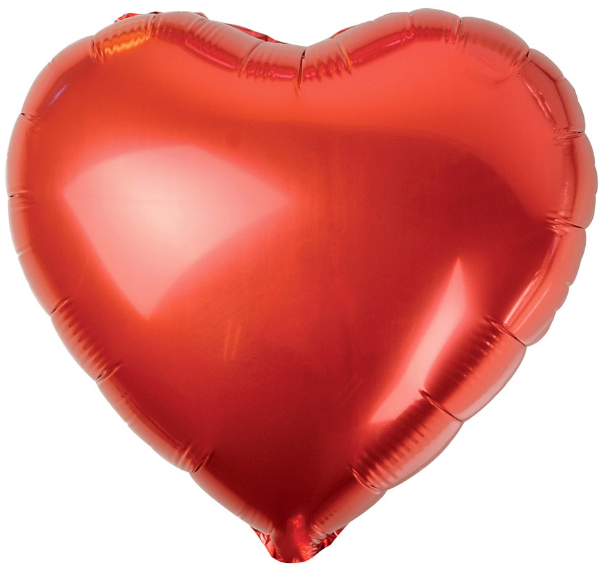 Folieballon hjerte 37 cm, rød