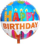 Folieballon Birthday kagelys