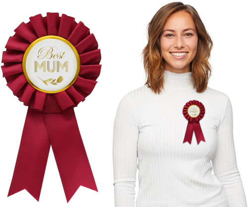 Best MUM badge med satinbånd