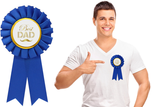 Best DAD badge med satinbånd