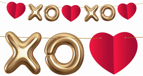 Hjerte guirlande XO 200 cm