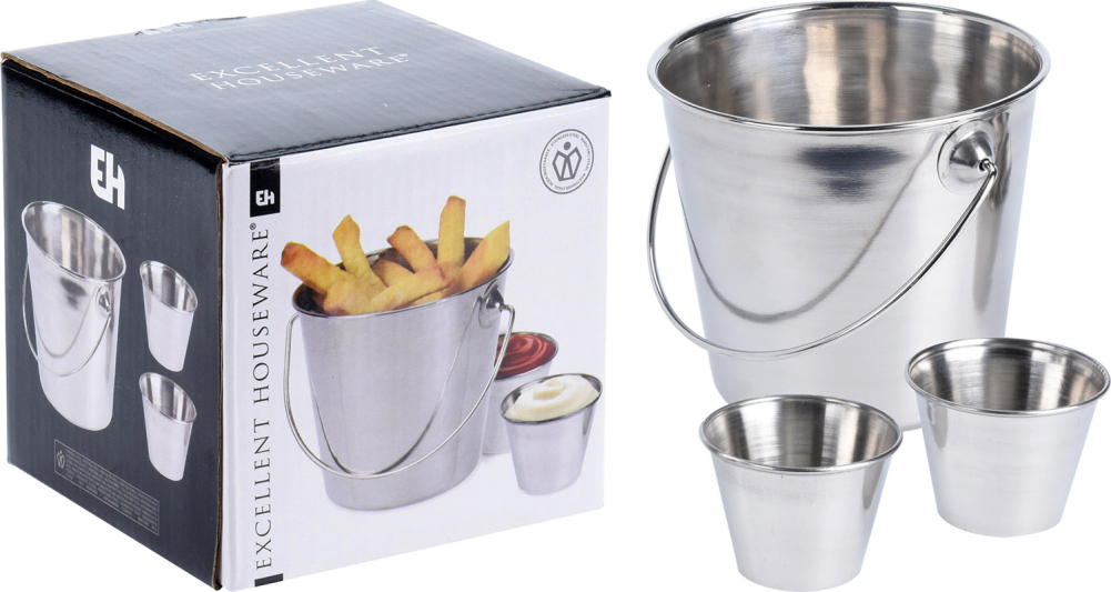 Pommes frites spand m/dip-skåle