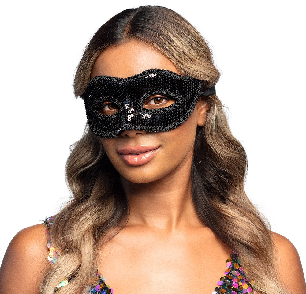 Maskerade maske pailletter, sort