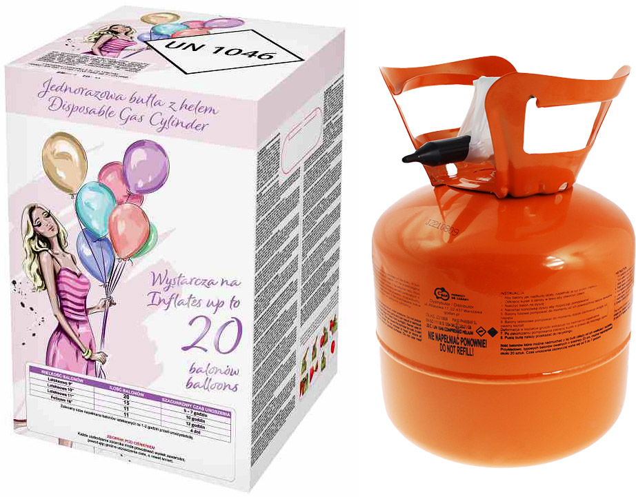 Helium til 20 balloner