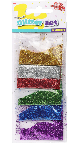Glitter sæt 6 farver á 2 g