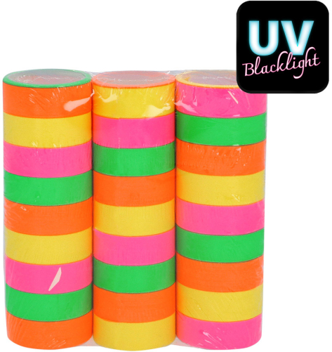 Serpentiner neon UV 3-pak