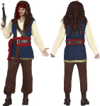 Pirat mand kostume, str. L