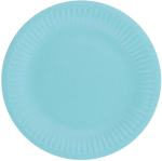 Paptallerken lyseblå 6-pak