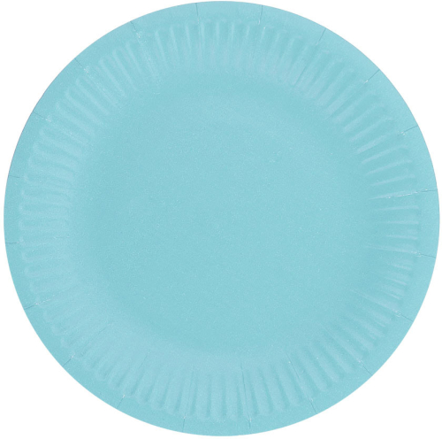 Paptallerken lyseblå 6-pak