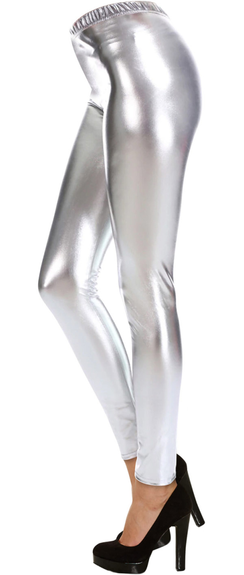 Leggings sølv metallic