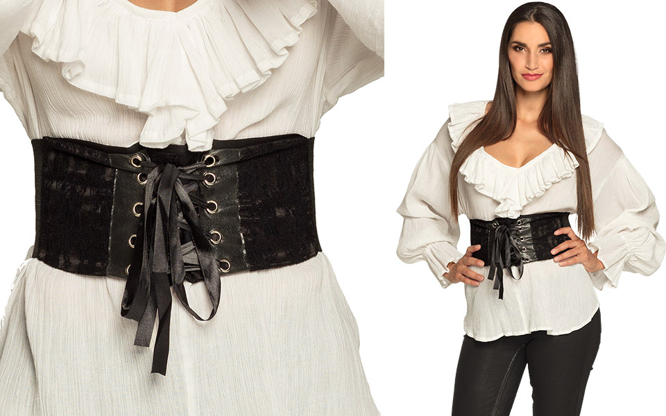 Korset/bælte, M/L stretch, sort