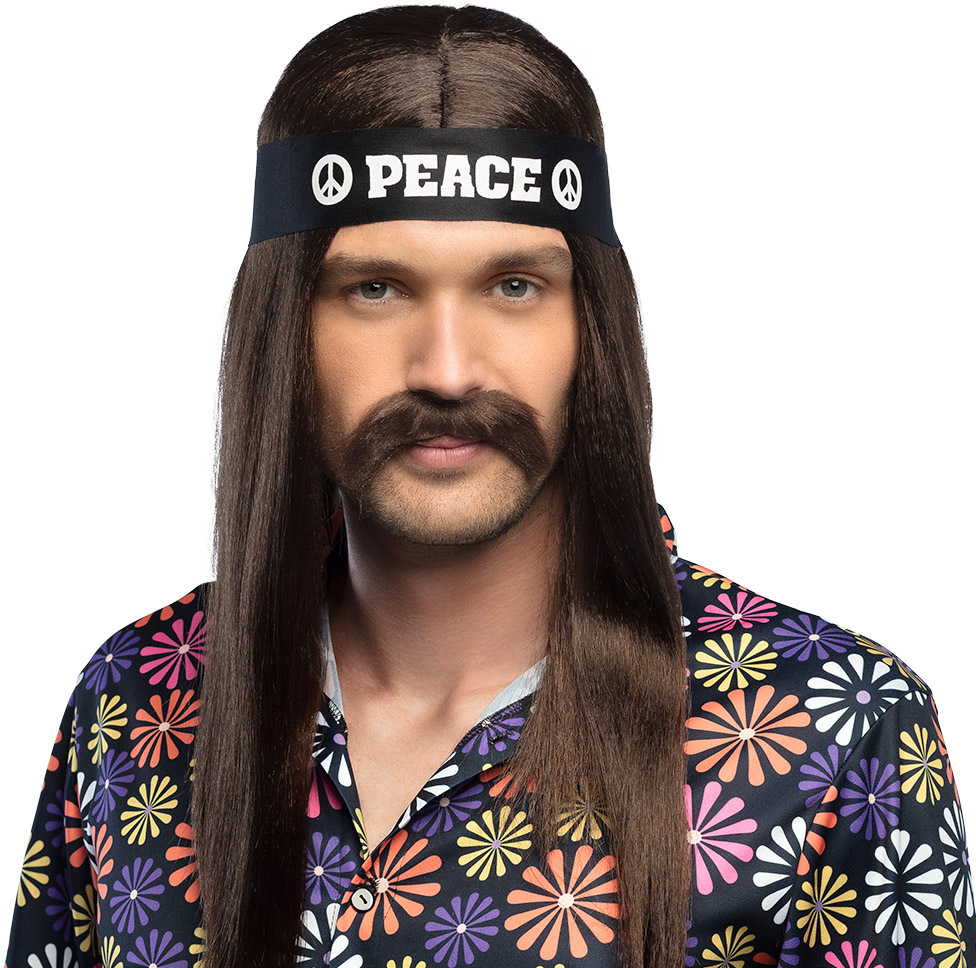 Hippie overskæg, brun