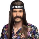Hippie overskæg, brun