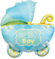 Folieballon barnevogn lyseblå