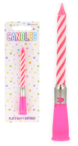 Fødselsdagslys med musik, pink