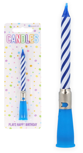 Fødselsdagslys med musik, blå