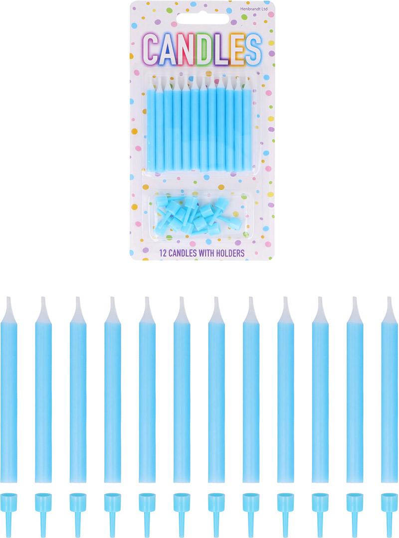 Fødselsdagslys 12-pak lyseblå