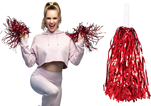 Cheerleader pom poms, rød
