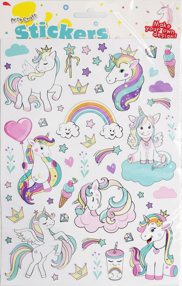 Unicorn stickers, 2 ark