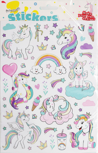 Unicorn stickers, 2 ark