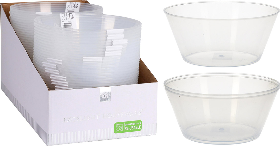 Plast skål 750 ml 2-pak