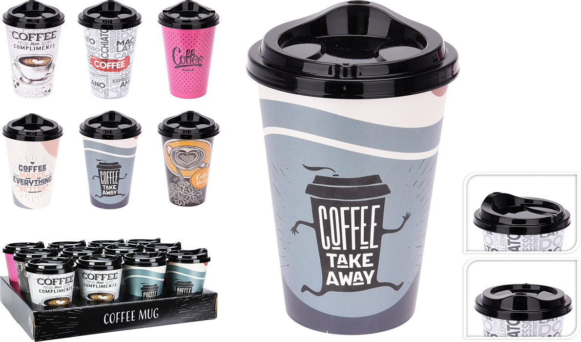 Kaffekrus 500 ml med låg, plast