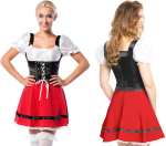 Tyrolerkjole rød/sort, XL