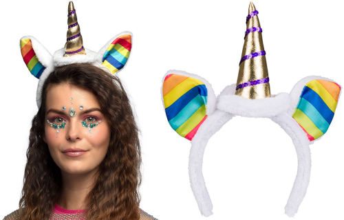 Unicorn hårbøjle med regnbueører