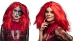 Scary clown paryk, rød