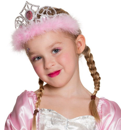 Prinsesse tiara lyserød plys