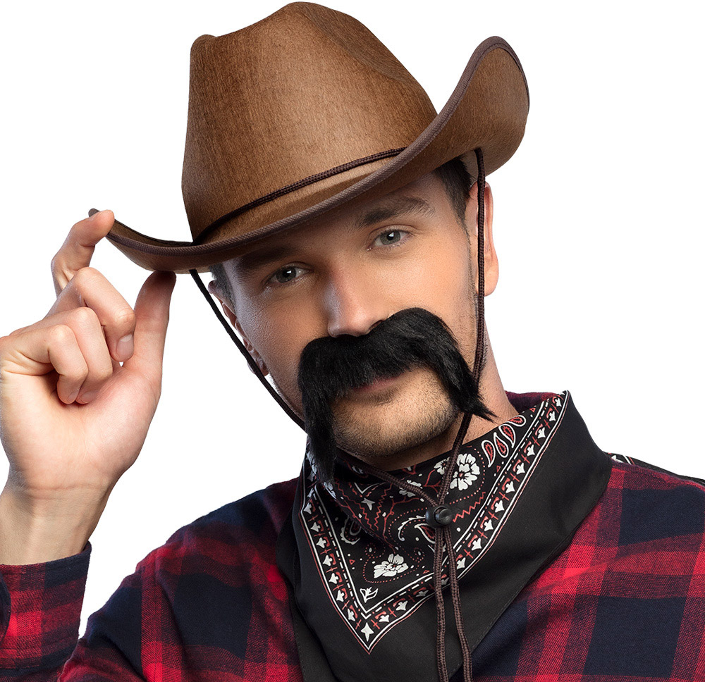 Overskæg cowboy, sort