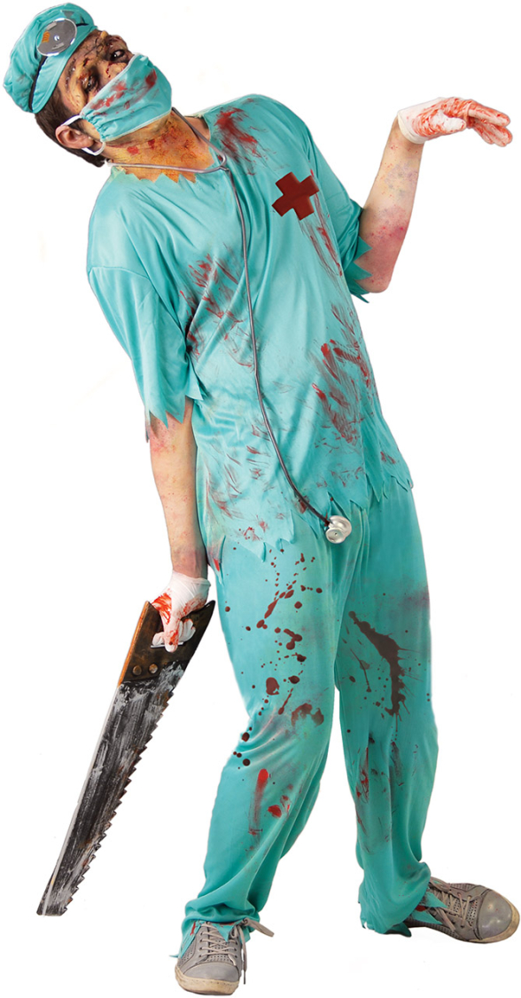 Zombie kirurg kostume