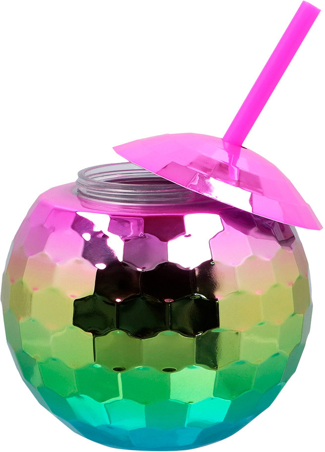 Diskokugle krus 600 ml, regnbue