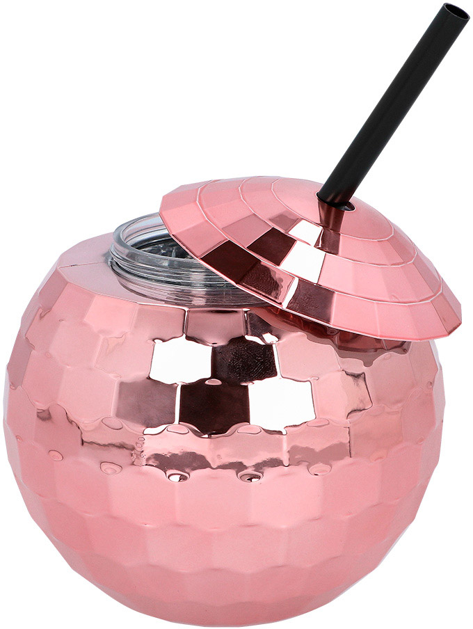 Diskokugle krus 600 ml, rosaguld